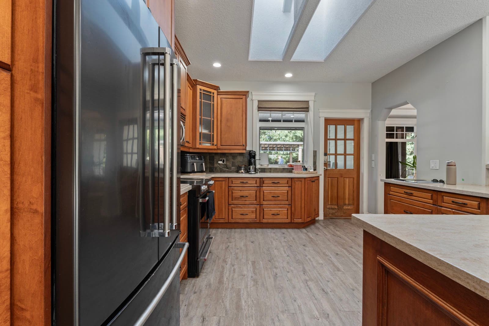 Kitchen, looking toward the window before